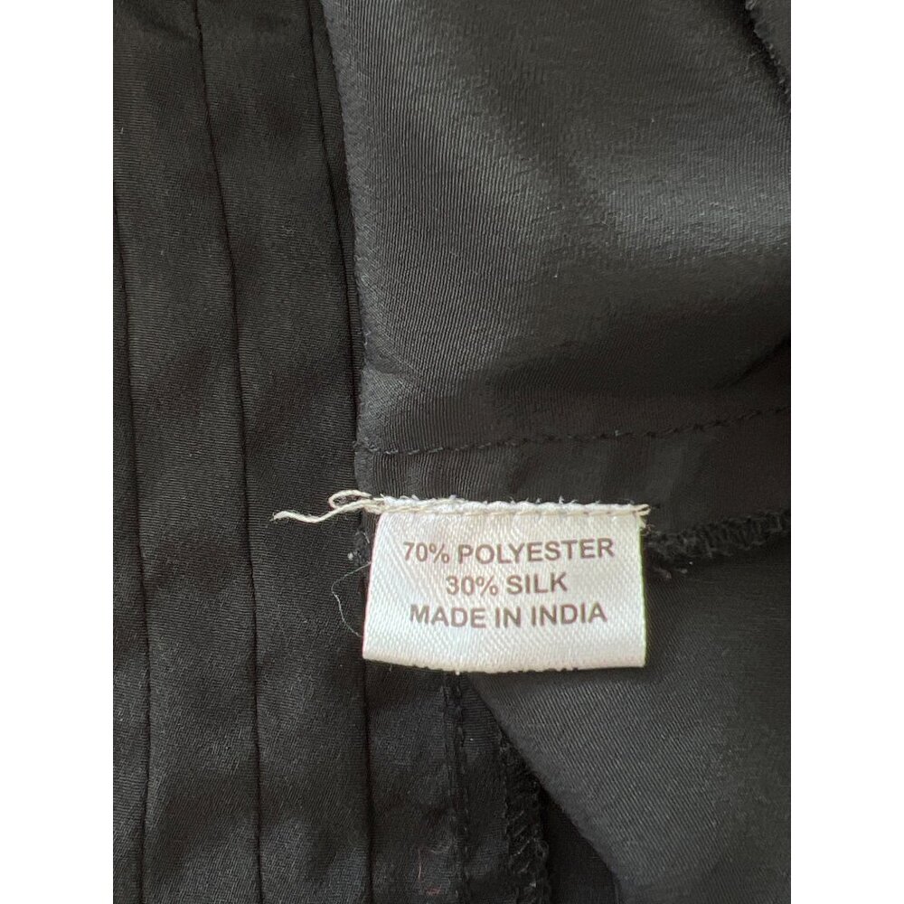 Pythia Pintuck Button Crop Blouse Size M Black Po… - image 7